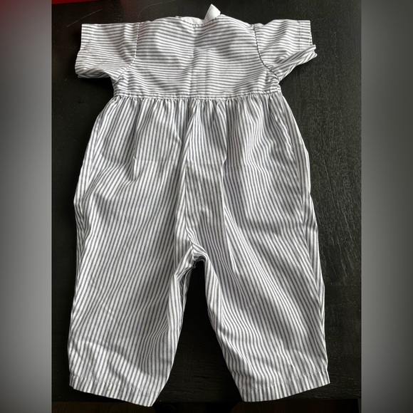 Vintage Sears Baby Romper ABC Animal Print Striped Blue White – Size 20 - Picture 7 of 7